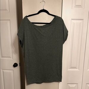 Poetsky Casual Olive Green off The Shoulder Women's Top